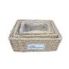 Dikdörtgen Doğal Hasır Saksı Seti - 3lü