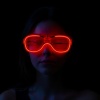 Kırmızı Led Işıklı Parti Gözlüğü - Neon 3 Modlu