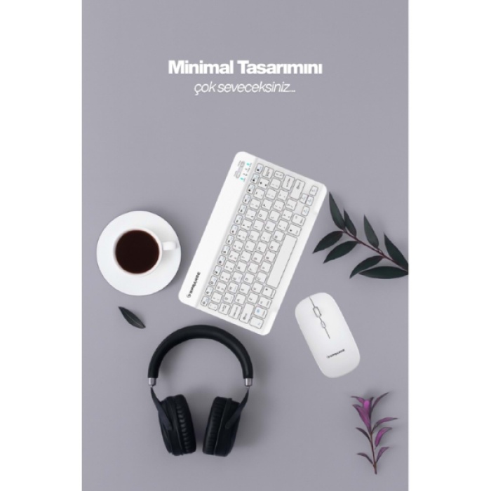 Beyaz Kablosuz Klavye Ve Mouse Seti