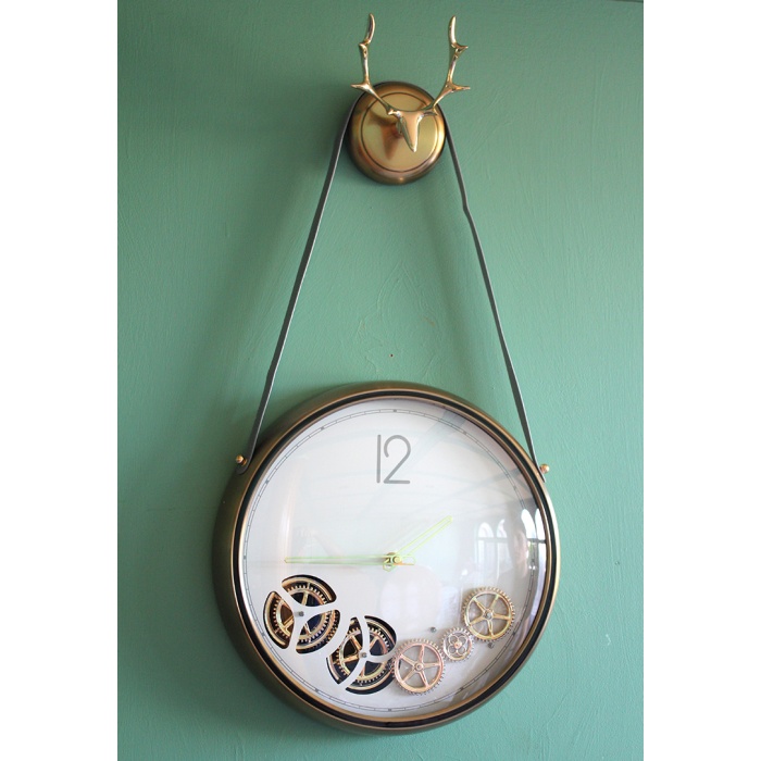 Çarklı Geyikli Duvar Saati