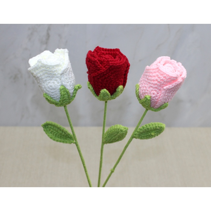 El Örgüsü Tekli Gül Gonca