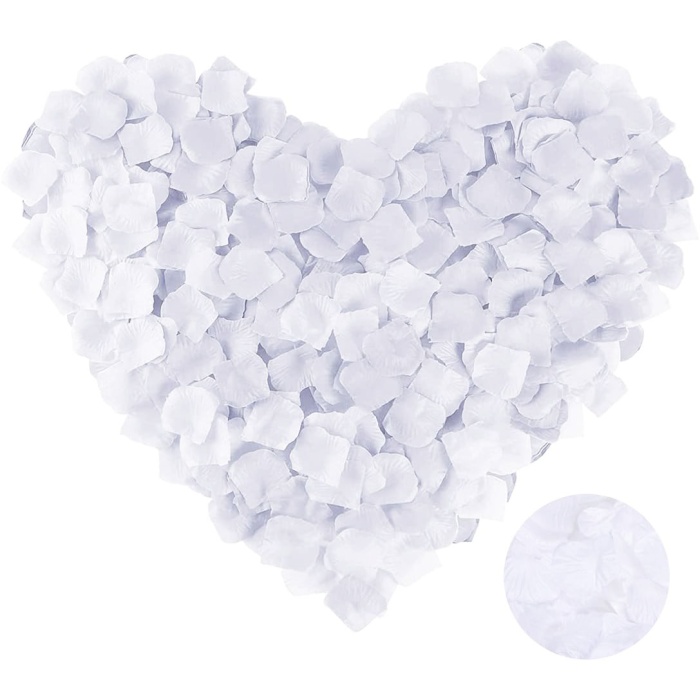 Beyaz Renk Gül Yaprağı - 5 Paket 500 Adet