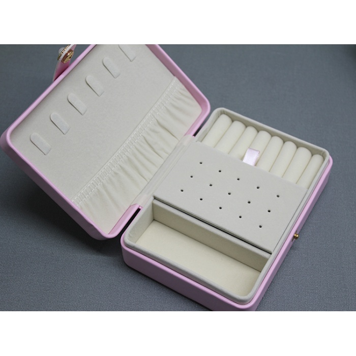 16x11 cm Deri Kaplamalı Makyaj Ve Takı Kutusu