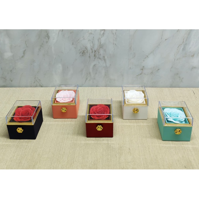 Romantik Gül Yüzük Kutusu Kare