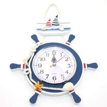 Ahşap Marin Dümenli Saat Model 2