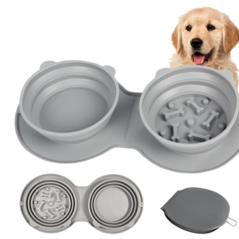 Mikopet Katlanabilir İkili Mama ve Su Kabı
