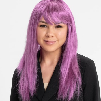 Rose Pembe Düz Kesim Peruk