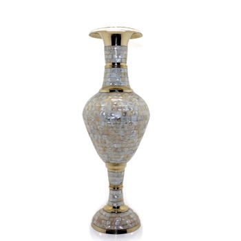 Pirinç Sedefli Vazo 45 Cm