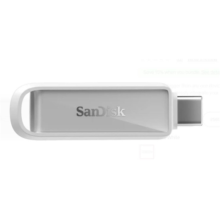 Sandisk SDIXS0N-128G-GN6NE 128GB Phone Drive with USB-C-128GB (Arctic White) Flash Bellek
