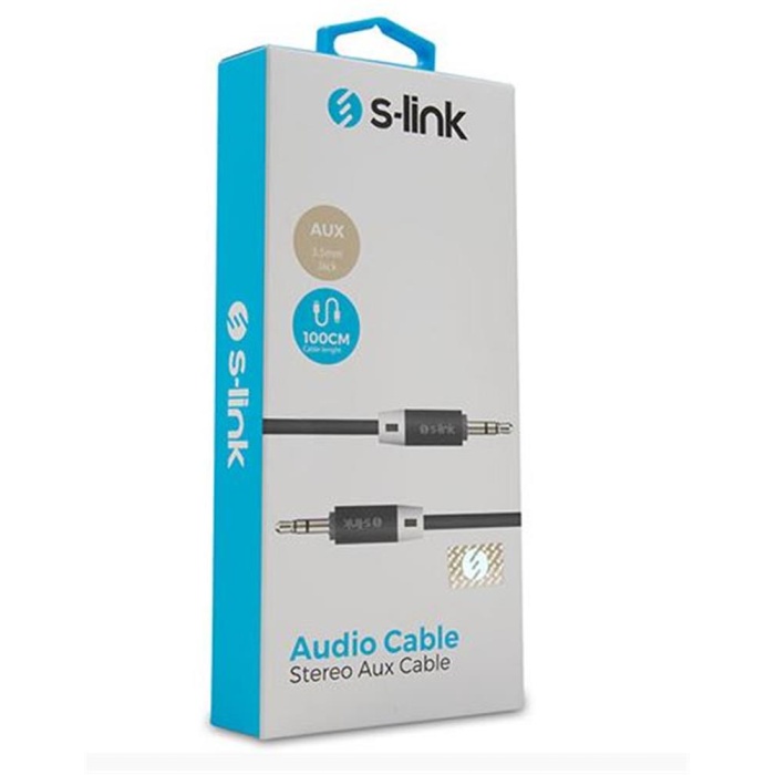S-link SL-SP70 1m Siyah 3.5mm Stereo Ses Kablosu