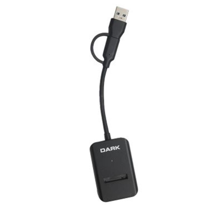 Dark USB-A + USB-C 10- M Key M.2 NVMe SSD Taşınabilir  Disk Yerleştirme Adaptörü DK-AC-DSEM3