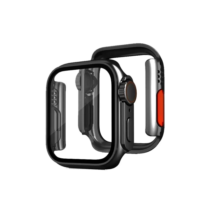 Newface Apple Watch 44mm Watch 49mm Kasa Dönüştürücü ve Ekran Koruyucu - Siyah