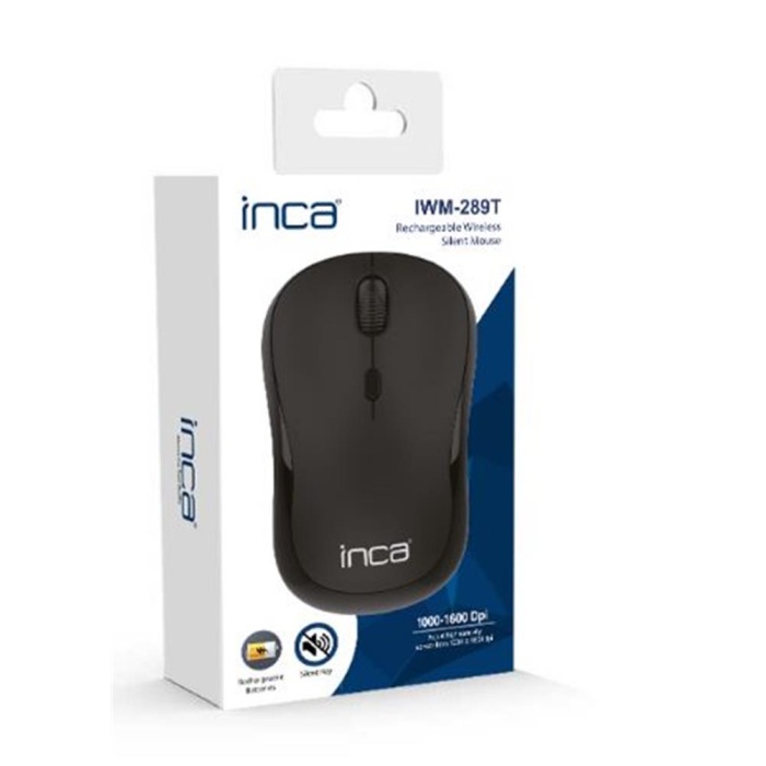 INCA IWM-289T Wireless +Şarjlı Sessiz Mouse Siyah