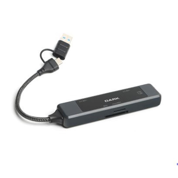Dark DK-AC-USB350L USB-C & USB-A to 5 Port 2xUSB-A, Megabit Ethernet, USB3.0 Multi Port HUB