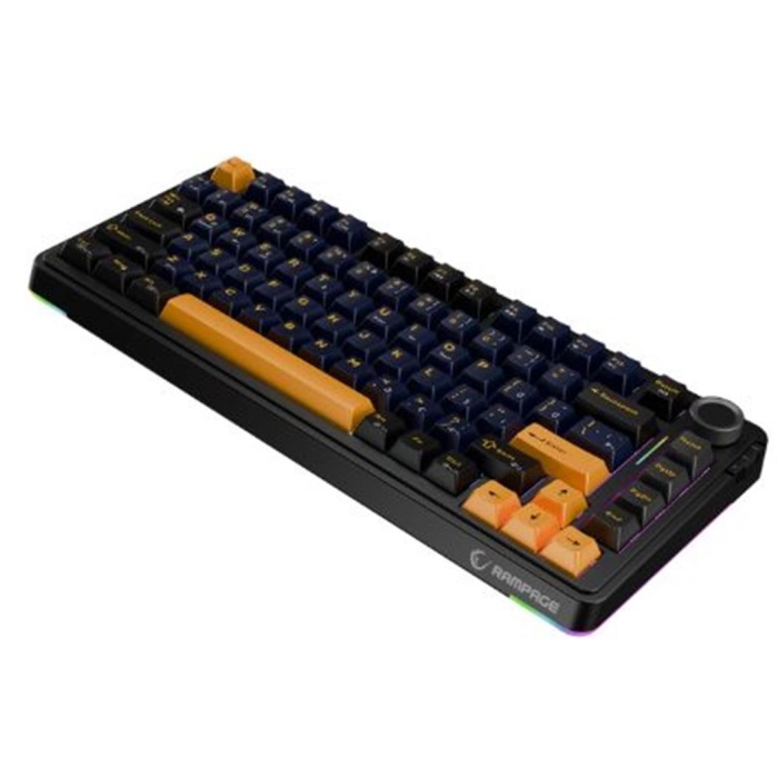 Rampage Quell Siyah Hot Swap 2.4G + BT Wireless RGB Gasket Oil Switch Türkçe Q PBT  Mekanik Klavye