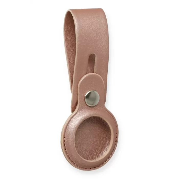 Newface Airtag Askılı Deri Kılıf - Rose Gold