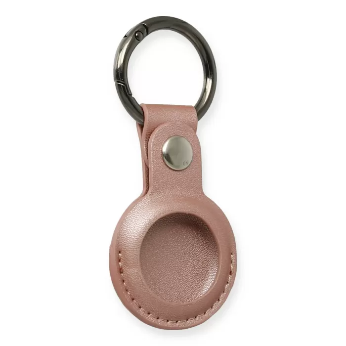 Newface Airtag Anahtarlık Deri Kılıf - Rose Gold