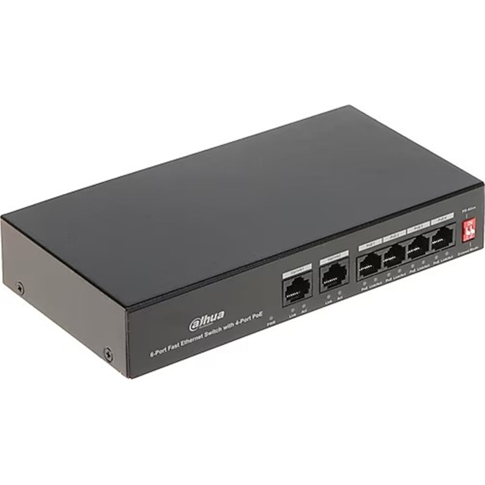 Dahua PFS3006-4ET-36 6 Port 10-100 (4 Poe + 2fe Uplınk Toplam 36W Poe)