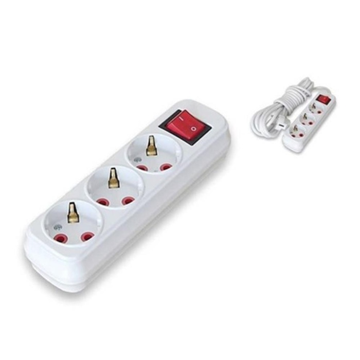 Almera 3lü 2mt Anahtarlı Topraklı Priz (9230202)