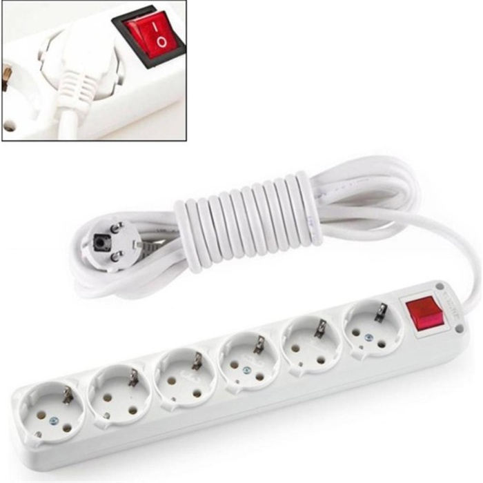 Almera 6lı 5mt Anahtarlı Topraklı Priz (9260205)