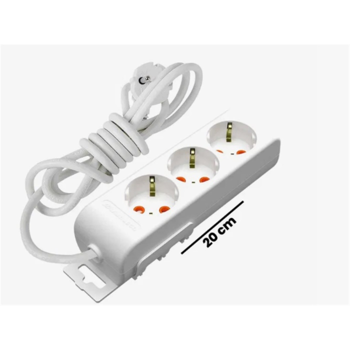 Mutlusan Rı-Tech 3lü 1mt Topraklı  Grup Priz  (001 175 310002 01 00)