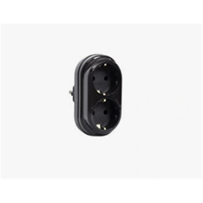 Mutlusan 2Lİ Topraklı Fiş-priz Düz Tip Siyah (001 170 033006 00 11) Standart