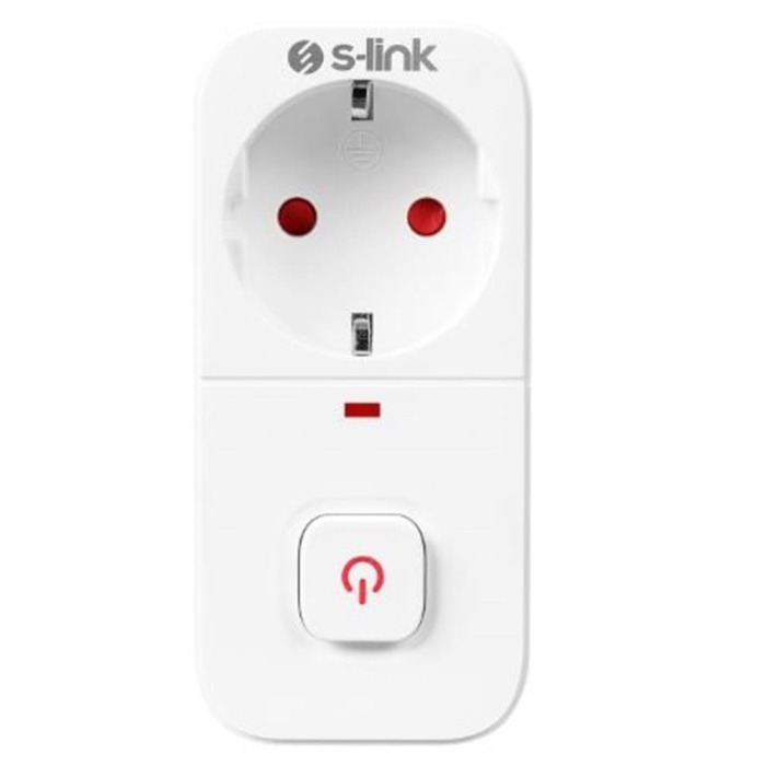 S-link SL-010 16A-250V 750 Joule Anahtarlı Isıya Duyarlı Devre ve Akım Korumalı Tekli Priz
