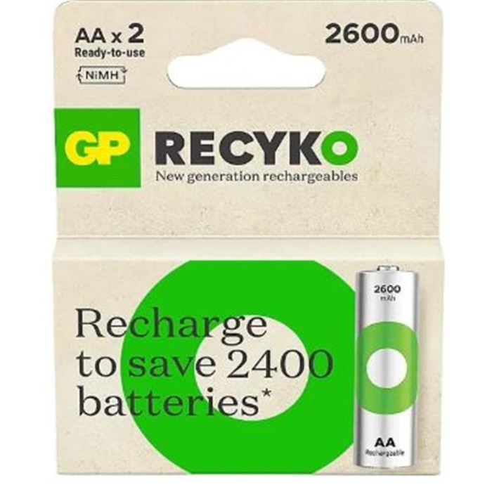 GP AA 2600 mAh Şarjlı Kalem Pil 2li Paket GP270AAHCEMTR-2GB