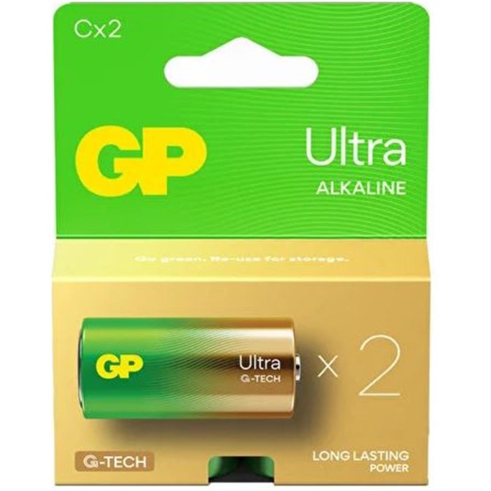 GP G-Tech LR14 Orta Boy Ultra Alkalin Pil 2li Paket GP14AU-U2 C Boy