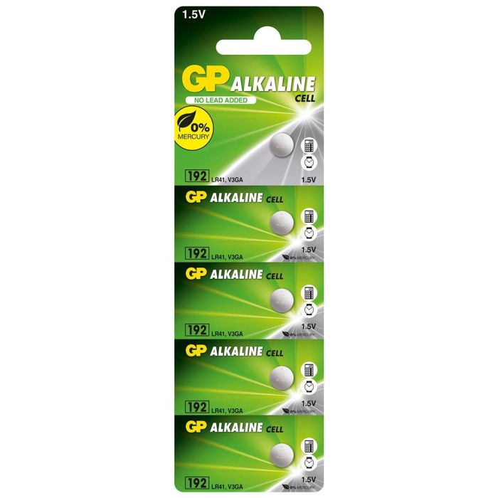 GP GP192-C5 LR41 AG3  Alkalin Düğme Pil 5li Paket