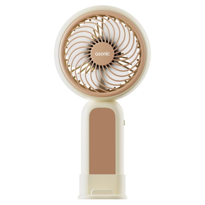 Asonic AFN21 Krem 250mAh Dahili Pil Elde Taşınabilir Masaüstü Usb Fan Şarjlı Type-c Şarj