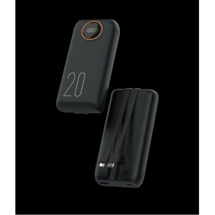 Snapron SNP-3013 20.000 Mah LCD Ekran Dahili Kablolu 22.5w Hızlı Şarj Powerbank