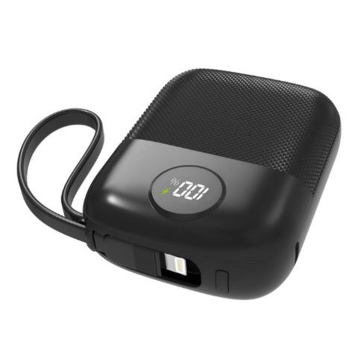 S-link MP110 10000mAh PD22.5W Type-C+Lightning Kablolu Siyah  Pil Şarj Cihazı Powerbank