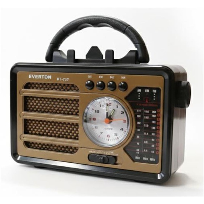 Everton RT-737 Bluetooth Usb-Micro Sd Solarlı Saatli Nostaljik Radyo