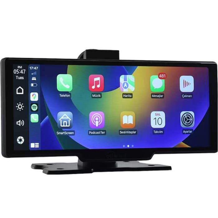 Ottocast 10 Taşınabilir Apple CarPlay & Android Auto, Ön & Arka Kameralı Araç Multimedya