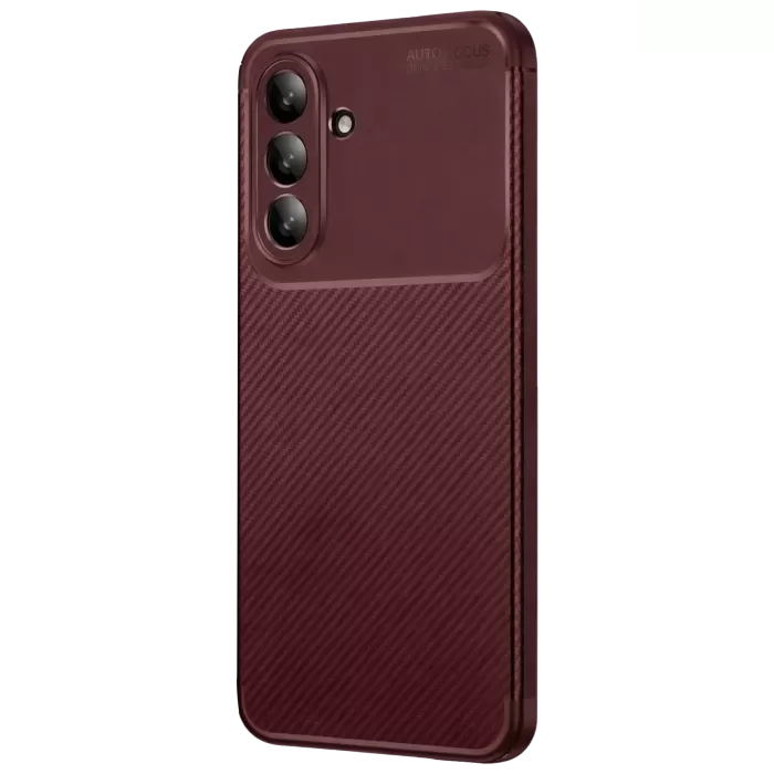 Newface Samsung Galaxy A26 Kılıf Auto Focus Karbon Kapak - Bordo