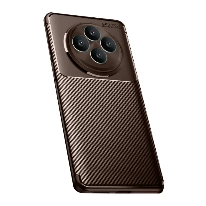 Newface Oppo Reno 11 FS Kılıf Auto Focus Karbon Kapak - Kahverengi