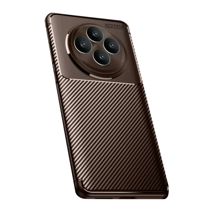Newface Oppo Reno 11 FS Kılıf Auto Focus Karbon Kapak - Kahverengi