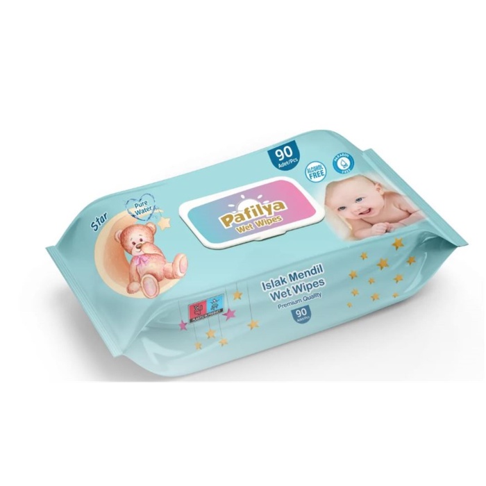 Pafilya Star Bebek Islak Havlu 90 lı  (Alcohol Free- Paraben Free) Premium Quality Wet Wipes