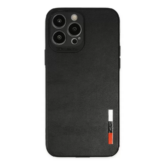 Newface iPhone 13 Pro Max Kılıf Loop Deri Silikon - Siyah