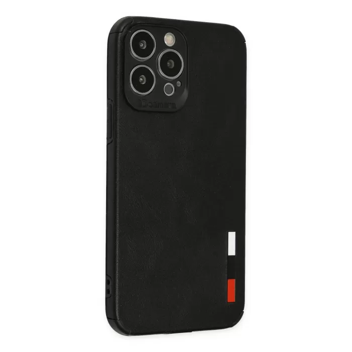 Newface iPhone 13 Pro Max Kılıf Loop Deri Silikon - Siyah