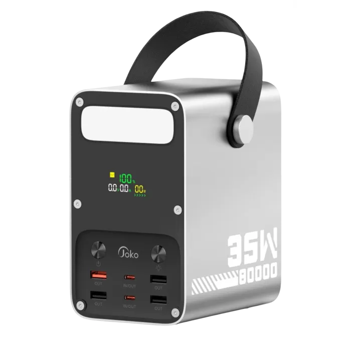 Joko J52 80.000 mAh Dijital Şarj Göstergeli Led Işıklı 35W PD Powerbank - Gümüş