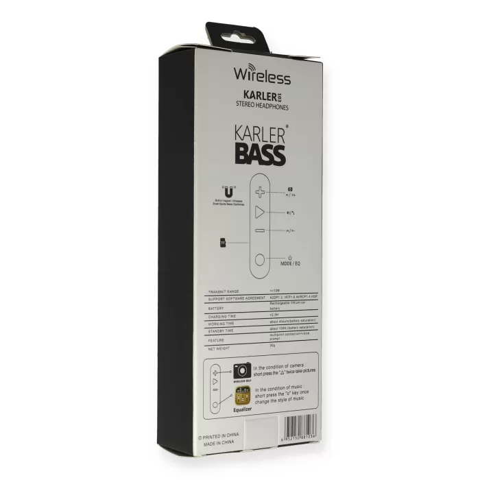 Karler Bass KR103 Kablosuz Kulaklık - Siyah