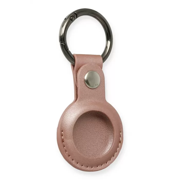 Newface Airtag Anahtarlık Deri Kılıf - Rose Gold