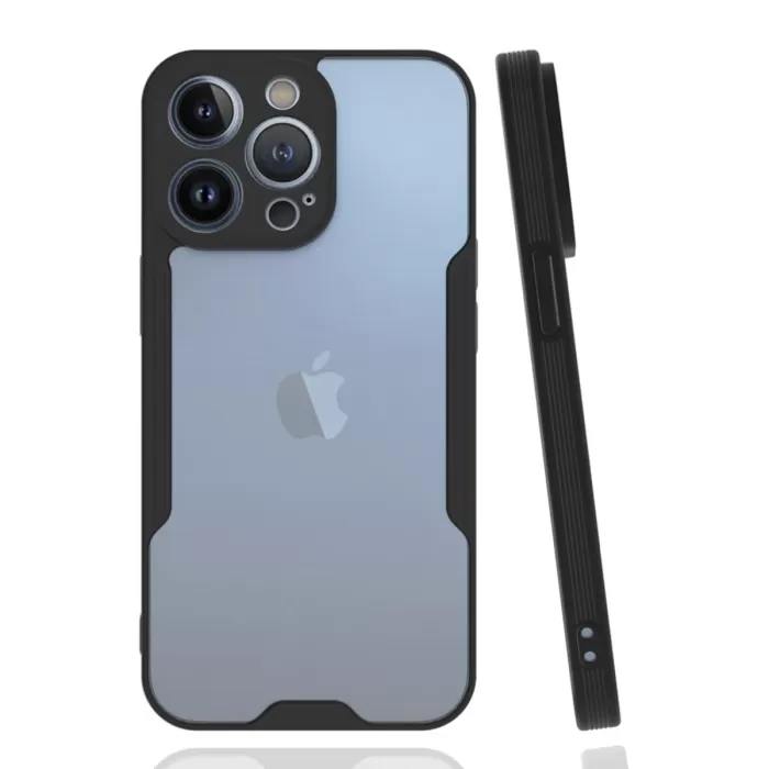 Newface iPhone 14 Pro Max Kılıf Platin Silikon - Siyah