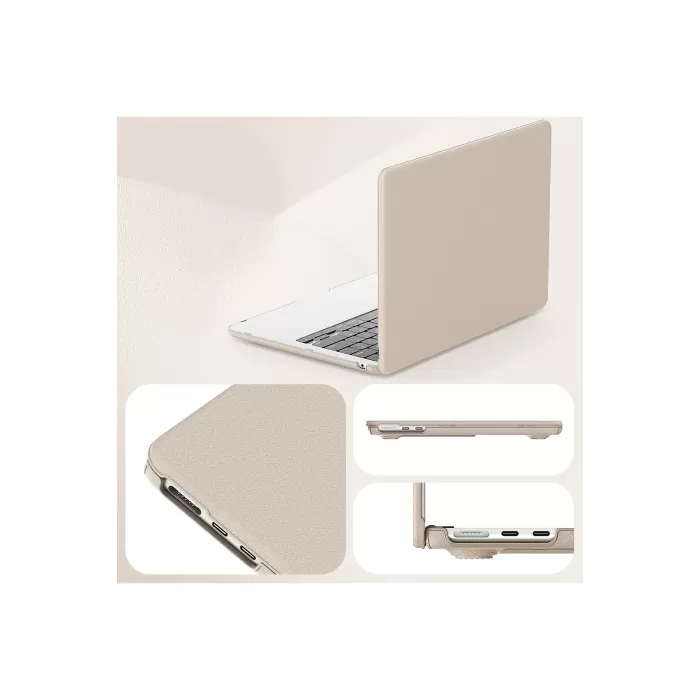 Newface Macbook Air 15 2024 Macbook Deri Kapak - Gold