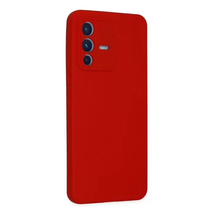 Newface Vivo V23 5G Kılıf Nano içi Kadife Silikon - Kırmızı
