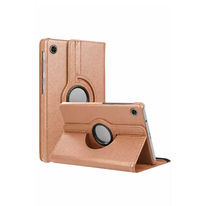 Newface Samsung Galaxy Tab A11 360 Tablet Deri Kılıf - Rose Gold
