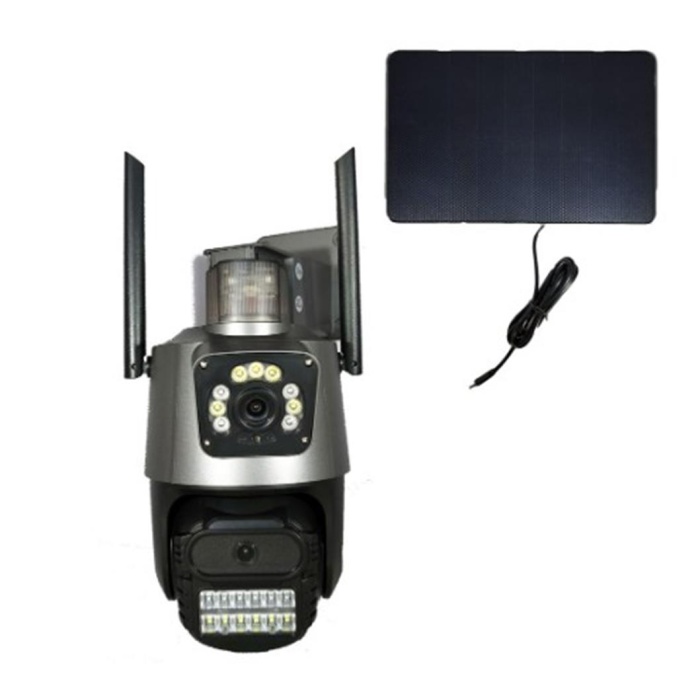 Apronx APX-WSP242 6Mp 2.8mm 4G Solar Çift Kamera 19 Led PTZ