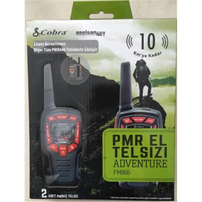 Aselsan PM-865 Pmr El Telsizi 2li Paket 8 Kanal+121 Alt Kanal  8 Km